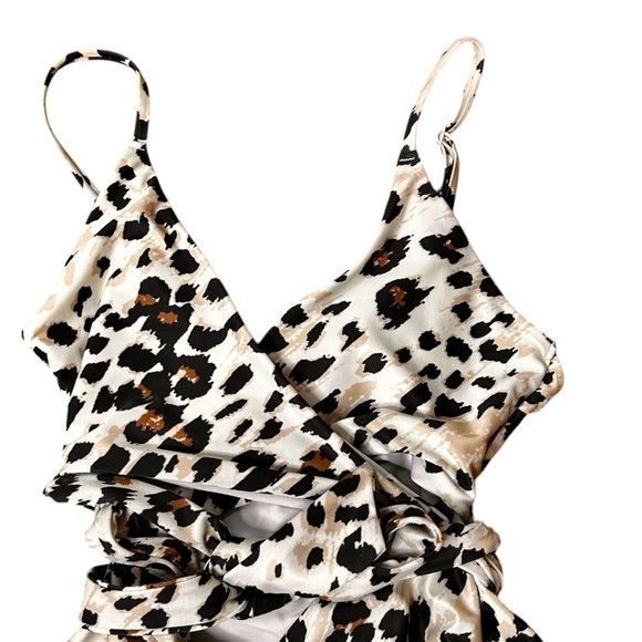 Aerie Leopard Wrap One Piece Swimsuit- Size Small - Picture 7 of 11